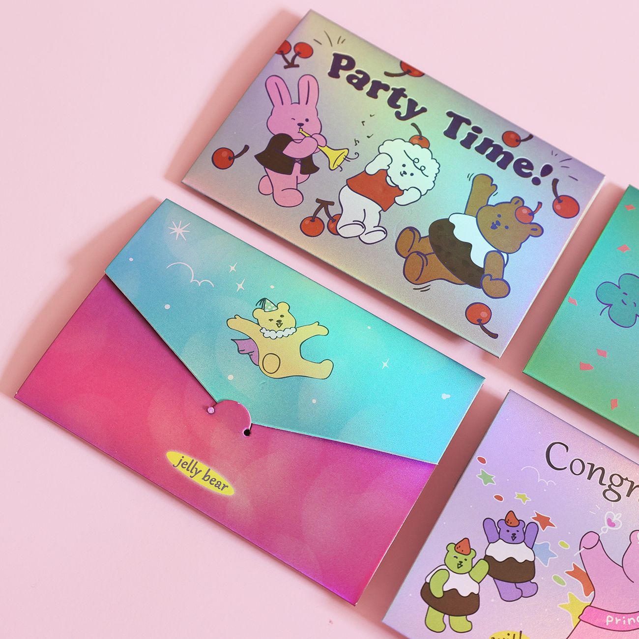 South Korea dailylike same bear dog holiday creative folding envelope greeting card laser birthday greeting card