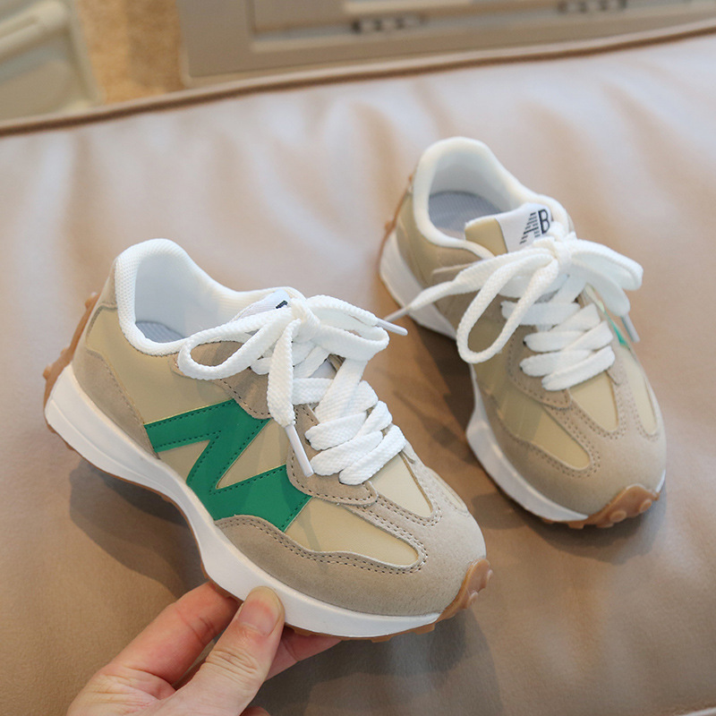 Children's Sneakers 2022 Autumn New Boys' Shoes Big Children's Spring and Autumn Casual Shoes Velcro Girls Running Shoes