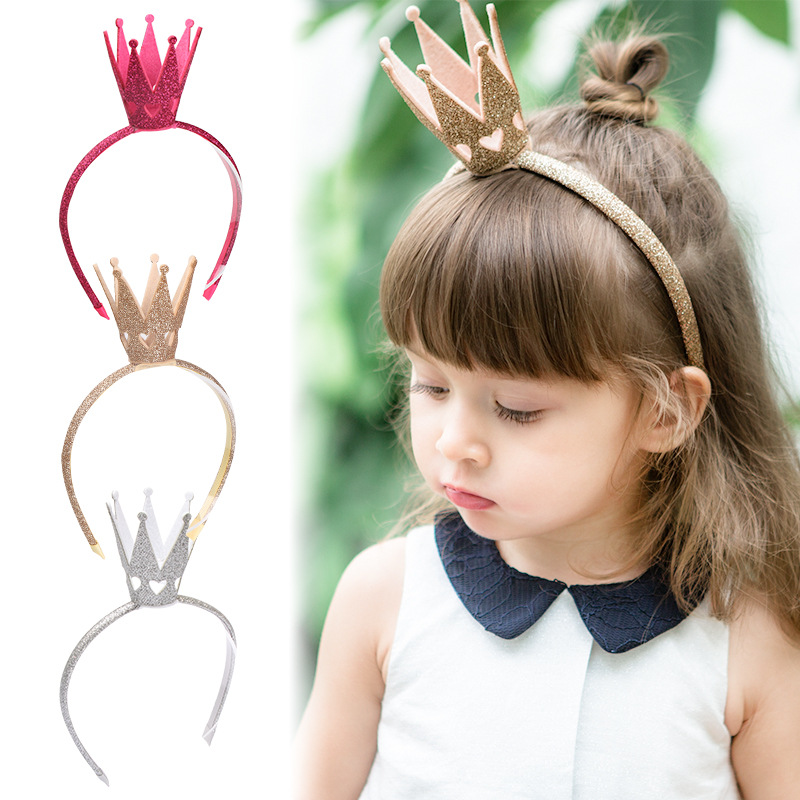 Three-dimensional Crown Hair Band 50907 Hollow Love Festival Hair Band Glitter Glitter Children's Hair Band