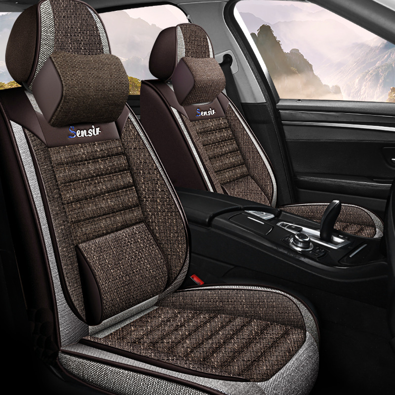 2022 new cotton and linen solid waist Four Seasons cushion car cushion seat cushion seat cover manufacturer one-piece delivery Amazon