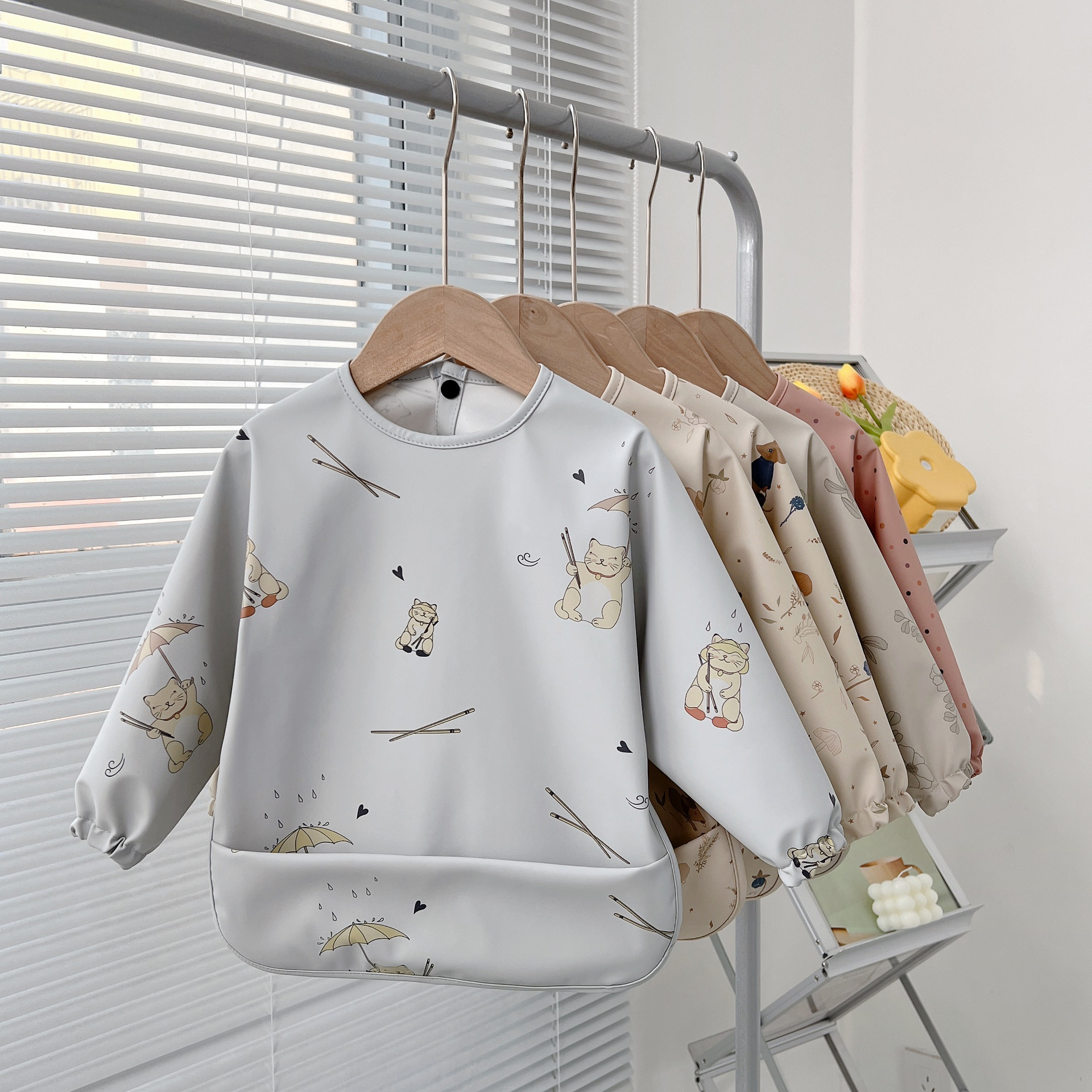 New Danish Children's Waterproof Anti-Dressing Painting Apron Baby Bib Meal Bag Baby's Meal Clothes Dirty-proof Cover
