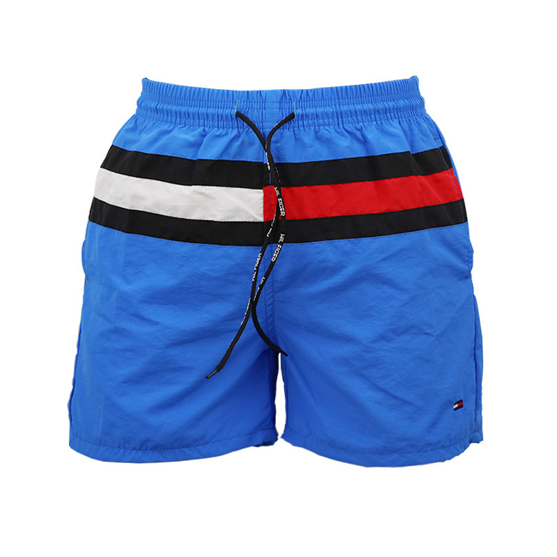Color matching shorts men's European and American style fashion casual sports pants home outdoor rubber beach pants spring and summer