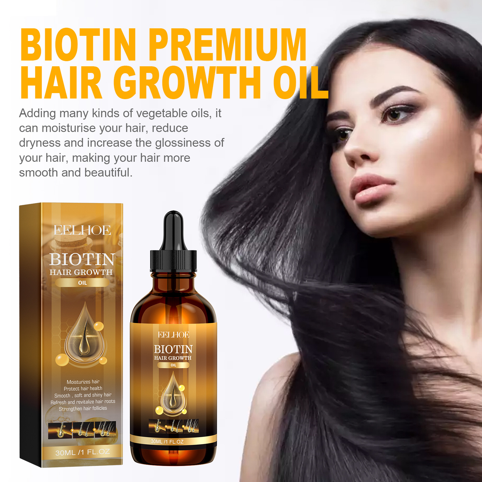 EELHOE biotin hair dense hair spray repair hair nourishing hair care hair strengthening hair strengthening anti-hair loss root spray