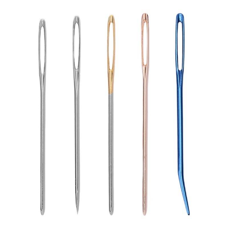 Multi-specification big eye blunt head needle cross stitch silk ribbon embroidery pointed round head needle gold tail big eye thick head needle wholesale