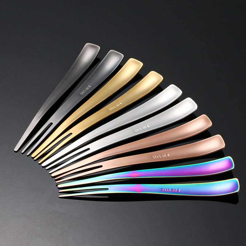 Creative 304 stainless steel frosted ice cream spoon cake moon cake dessert fork dessert spoon fruit fork subnet red ins style