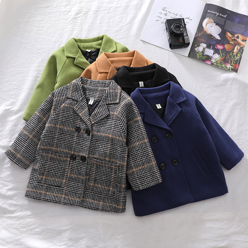 2023 Foreign Trade AliExpress Amazon Boys Children's Coat Children's Woolen Coat Coat