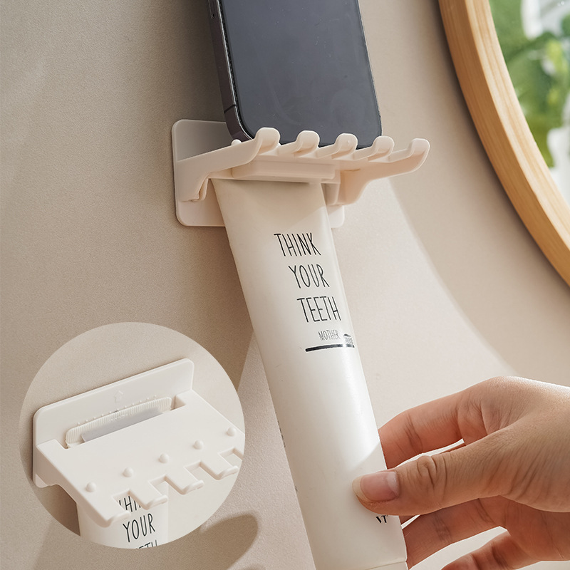 Wall-mounted Punch-free Toothbrush Holder Bathroom Toilet Dental Storage Rack Household Multifunctional Toothpaste Holder Storage Rack