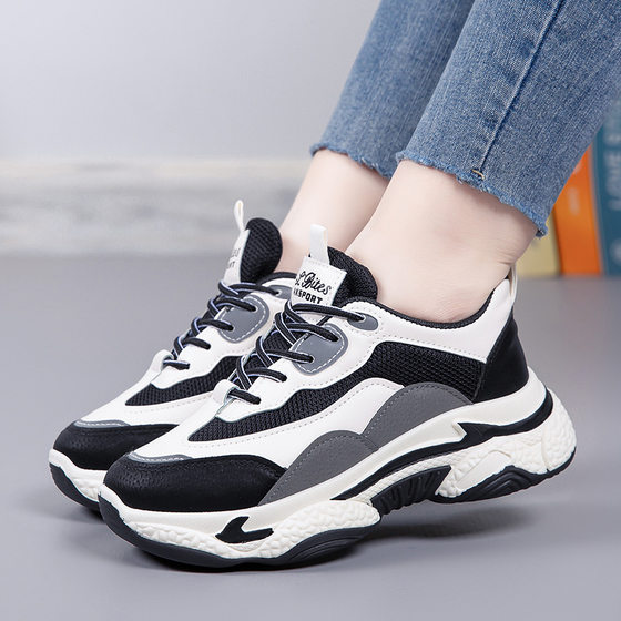 Internet-famous Torre Shoes Women's Spring and Summer 2025 Lightweight Thick-soled sneaker Trendy All-match Height-increasing Student Shoes Casual Shoes for Women