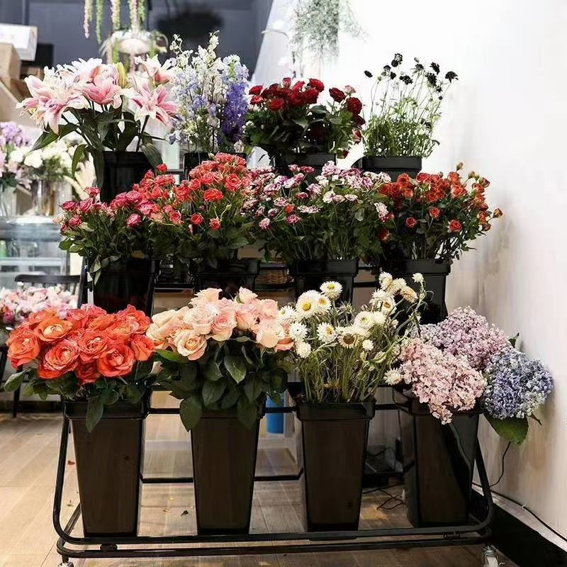 Thickened plastic flower barrel flower shop flower wake-up flower barrel dried flower flower arrangement barrel bouquet barrel flower shop floral material wholesale