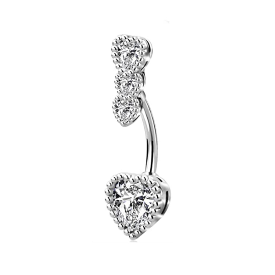 Gaby European and American Heart Shaped Zircon Set Letter Simple Navel Nail Punk Personalized Navel Ring Piercing Jewelry