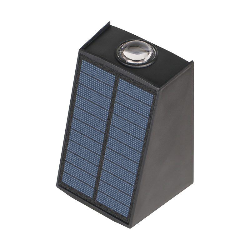 Solar outdoor wall lamp waterproof wall washer lamp atmosphere lamp led double head up and down luminous convex mirror wall lamp