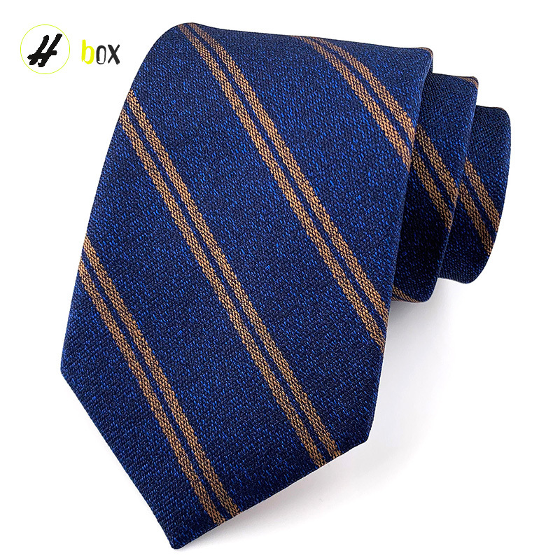 8cm hand tie polyester yarn-dyed men's formal wear striped professional business suit accessories manufacturers in stock wholesale