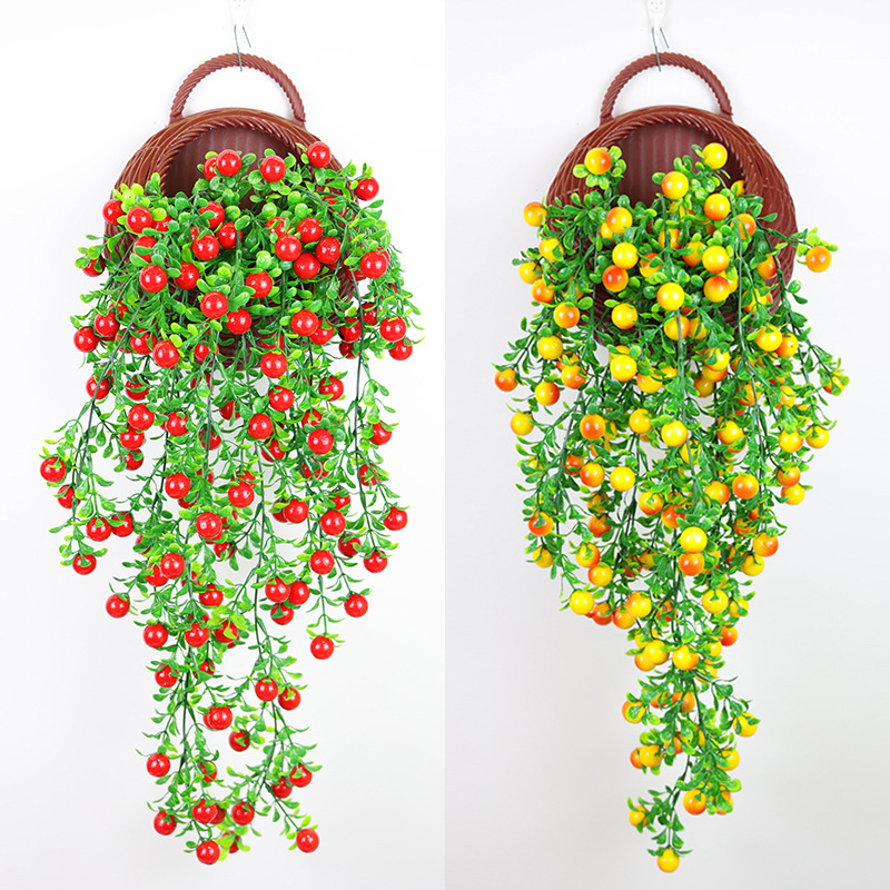 Wholesale plastic flower simulation auspicious fruit rich fruit Acacia beans rich fruit red beans spot wholesale Holly fruit wall hanging