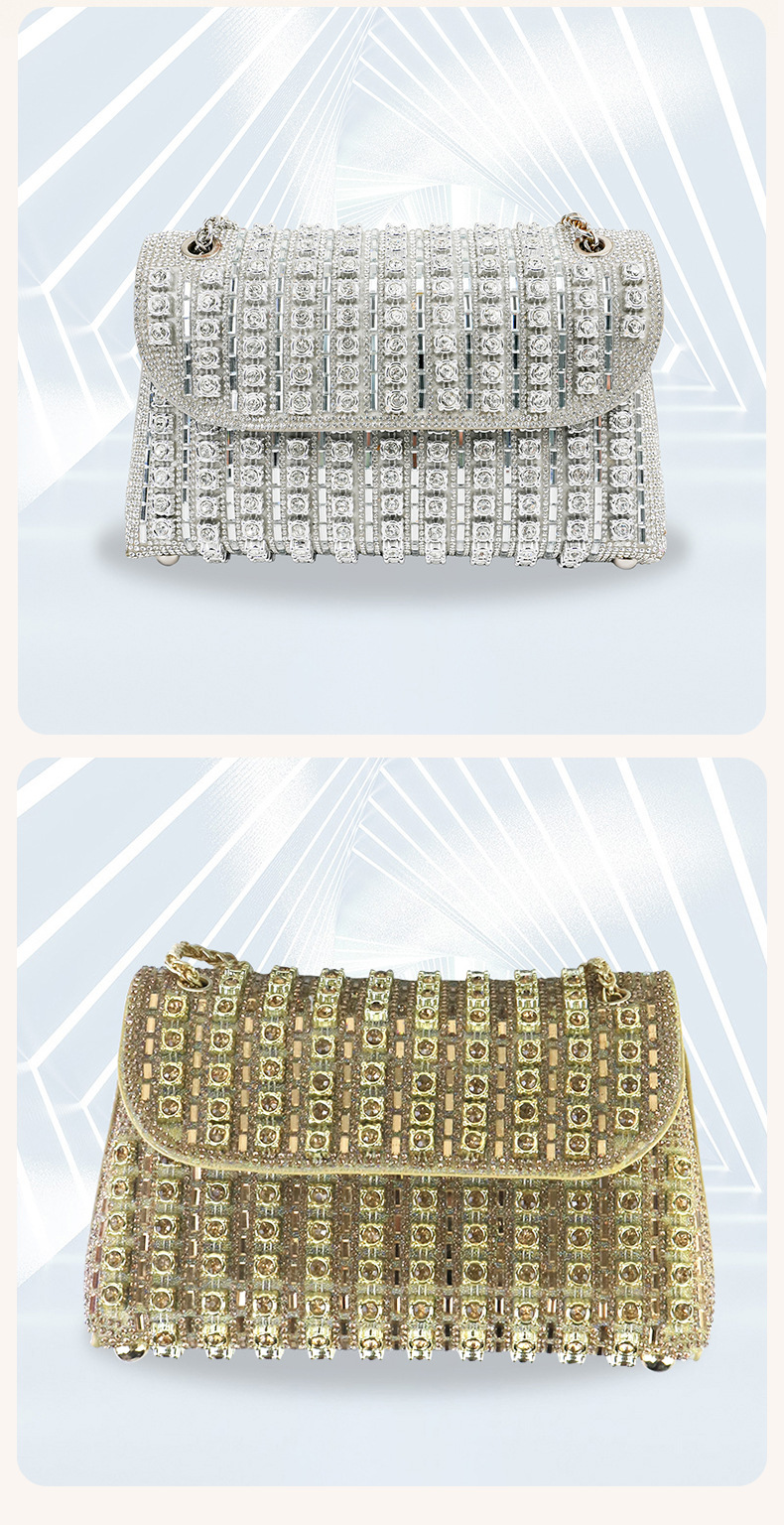 Damentaschen Neue Promi-Umhängetasche Abendtasche Mode Diamant-eingebettete Handtasche hochwertige exquisite quadratische Damenkupplung_voghion.com
