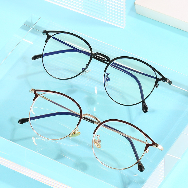 新款复古猫眼金色眼镜框金属全框框架防蓝光眼镜女变色眼镜5553