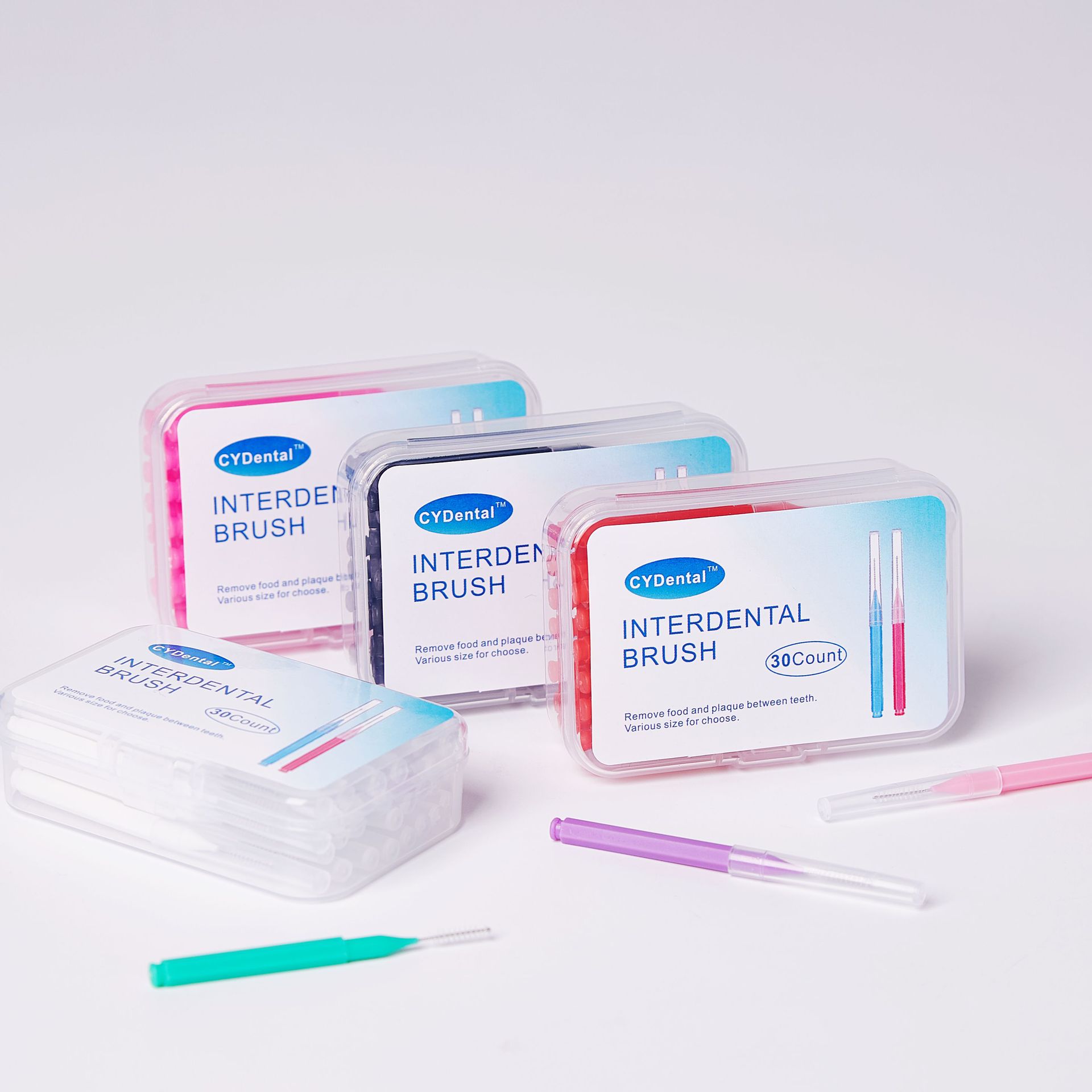 Cross-border foreign trade I-type interdental brush straight interdental brush orthodontic interdental brush braces gap cleaning 30 PCs/box postage