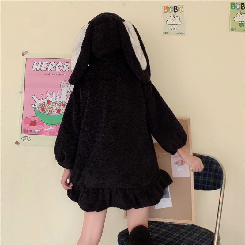 Cappotto in maglia di coniglio chic in peluche alla moda 2022 per donna autunno e inverno_voghion.com