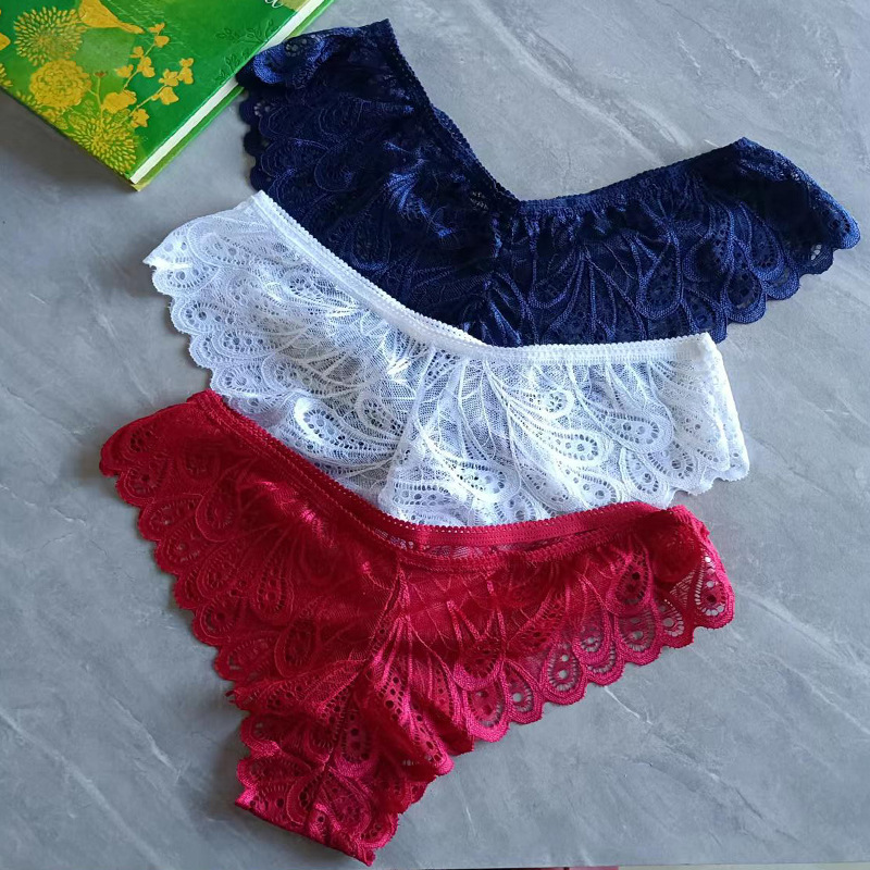 Women's lace underwear sexy sports fun Low Waist Seamless briefs lace women's thong foreign trade T-pants