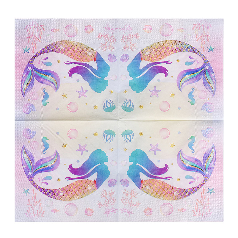 Creative printing paper towel bulk monochrome printing label napkin advertising restaurant napkin hotel square tissue paper commercial wholesale