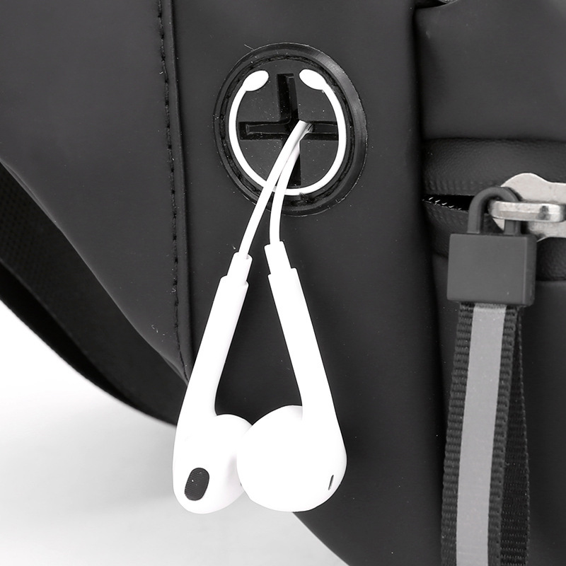 Nylon Waist Bag Men's Chest Bag Casual Crossbody Bag Outdoor Sports Leather Film Trendy Simple Single Shoulder Chest Bag Printable logo