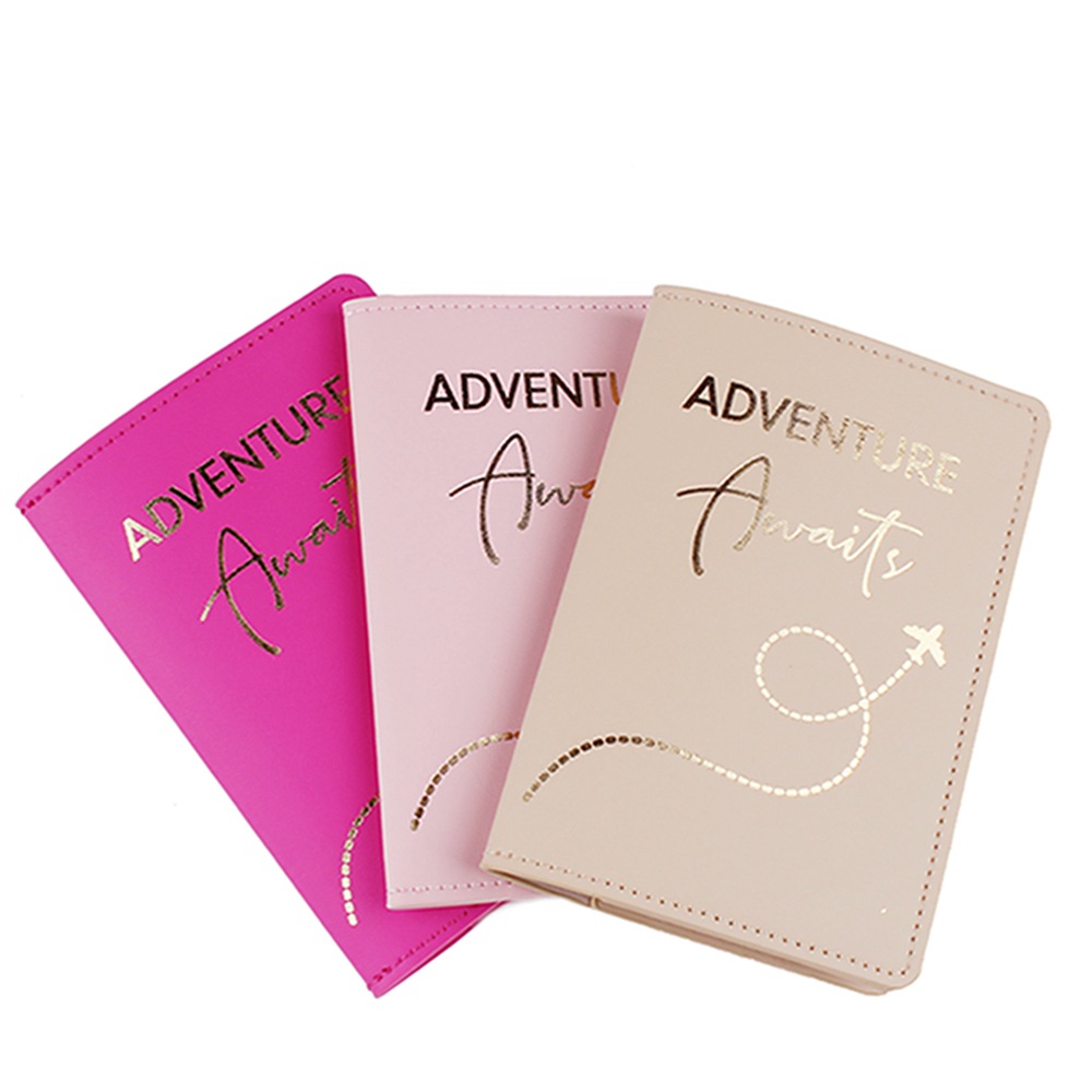 School season PU leather certificate storage bag daily with aircraft travel portable passport holder passport cover manufacturers in stock