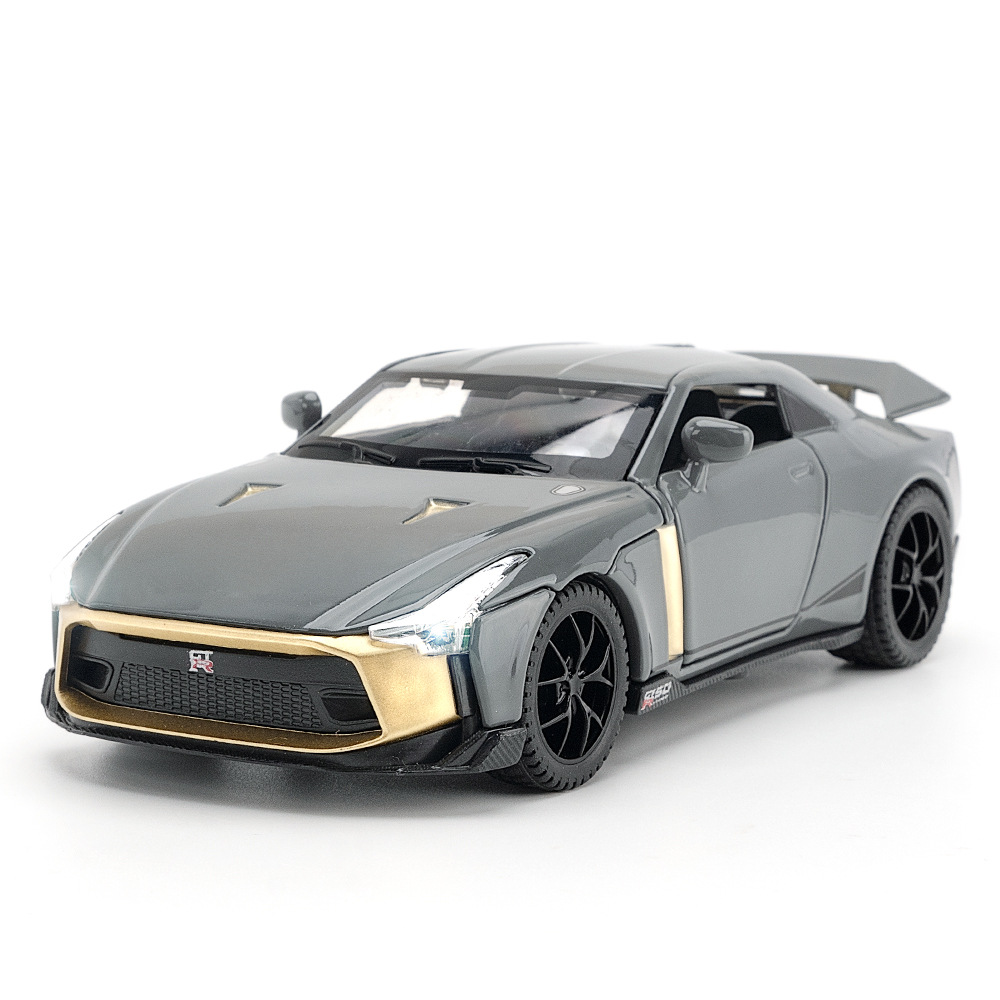 （盒裝）仿真1比32日產GT-R50合金汽車模型擺件兒童玩具代發批發