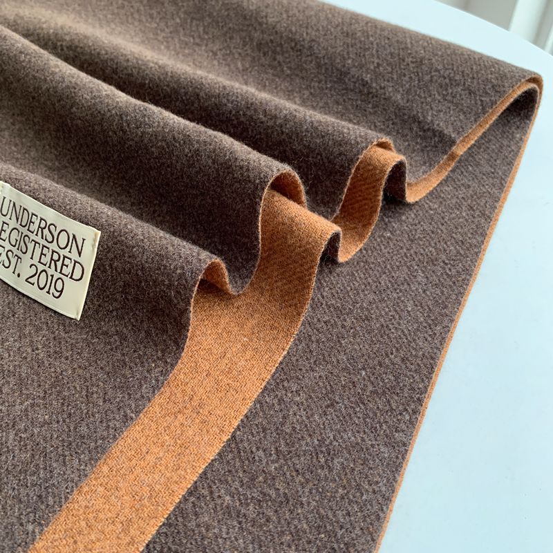 Double-sided Solid Color Scarf Women's Autumn and Winter Korean Style Simple Scarf High-grade Imitation Cashmere Thickened Long Warm Scarf Shawl