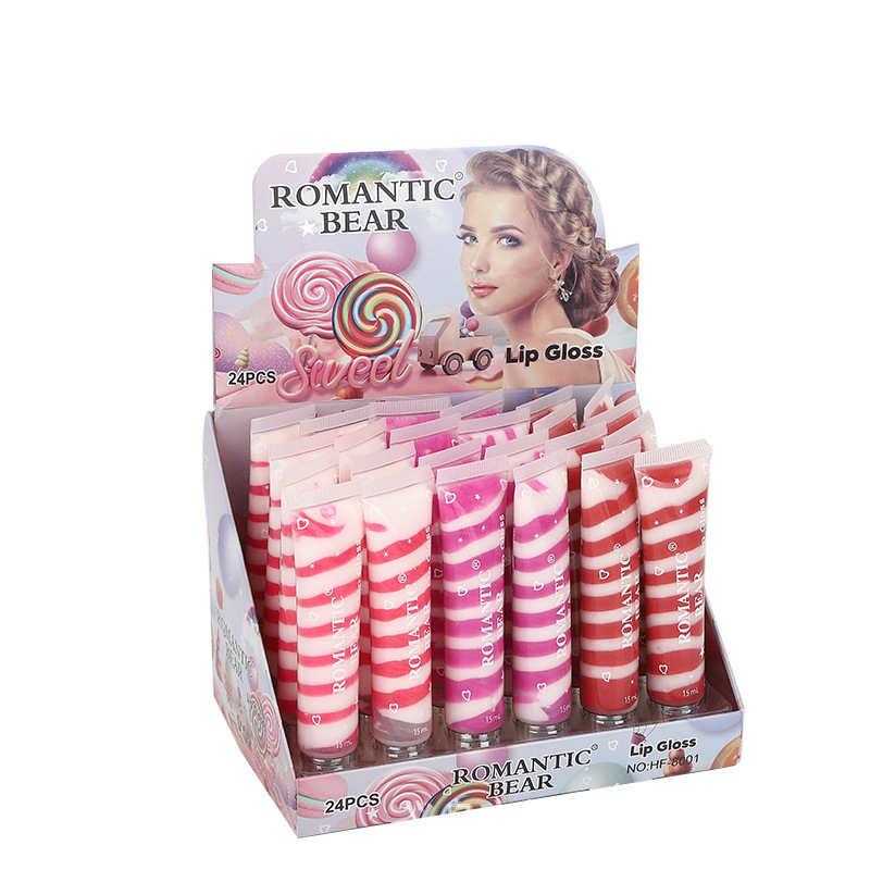 Lip gloss lip balm two-color ice cream natural plant essence lasting moisturizing lip care brightening skin moisturizing