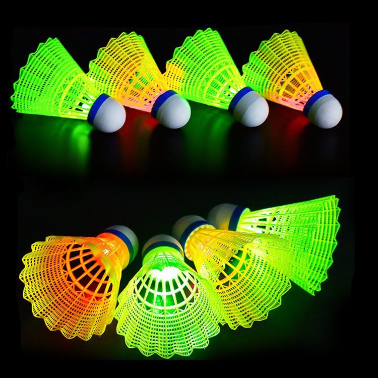 Luminous badminton plastic windproof room outdoor training nylon LED fluorescent lamp with light-emitting badminton