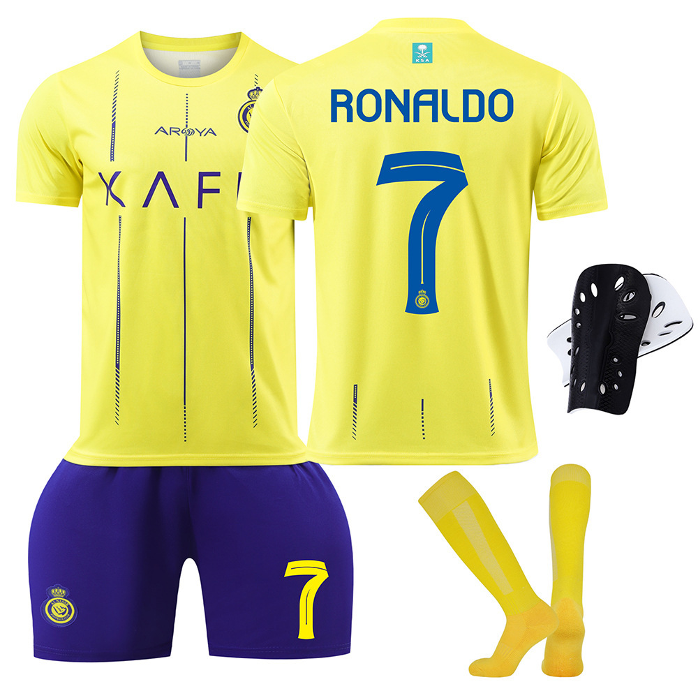 Riyadh victory football uniform suit adult children male outdoor fitness sports C Luo Jersey quick-drying female wholesale