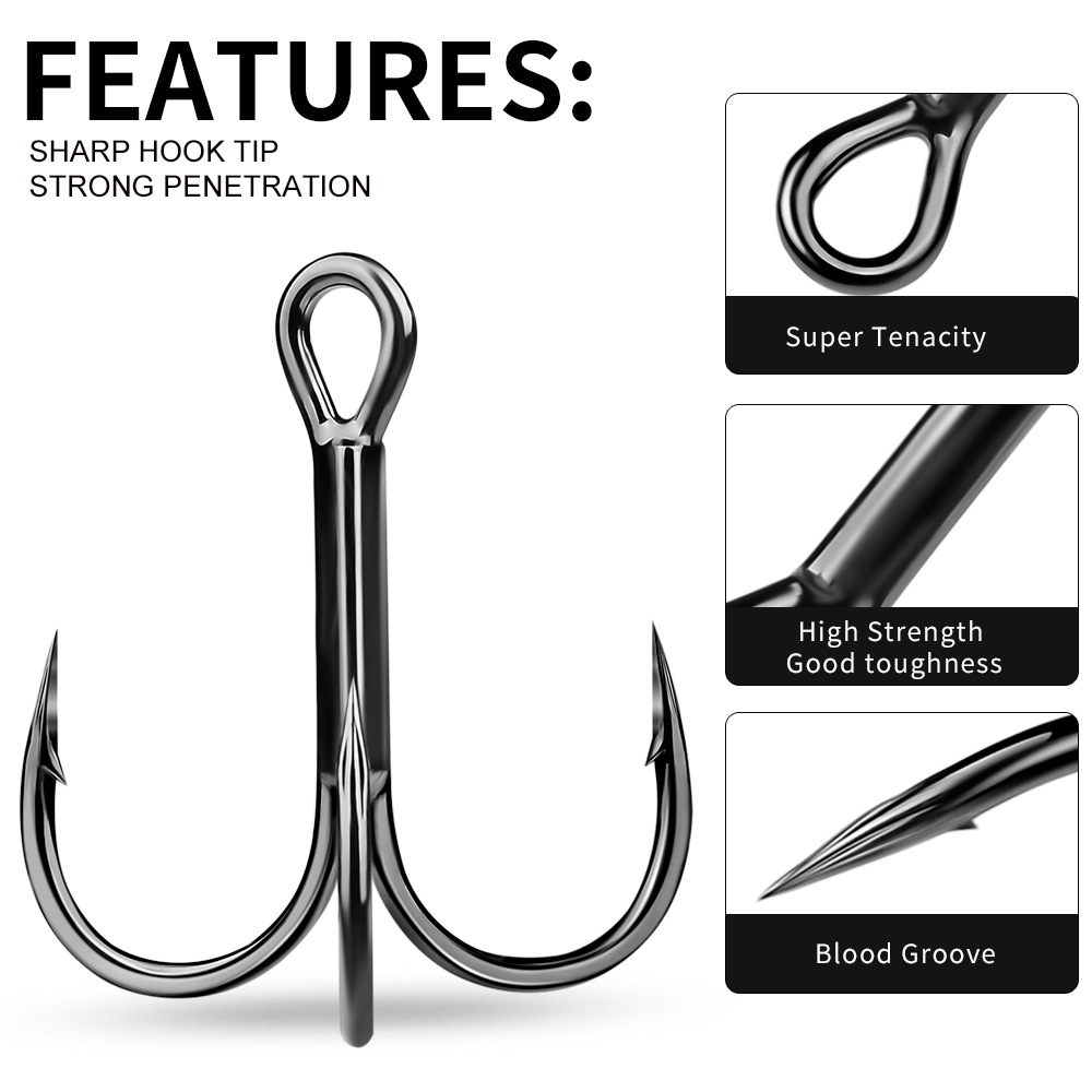 Luya Three Hook Blood Slot Hook Anchor Hook Three Claw Spear Hook Butterfly Hook Reinforcing Wool Hook Bait Hook Wholesale