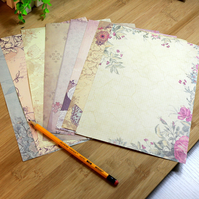 European pastoral style beautiful romantic retro Stationery 10 into 8 options