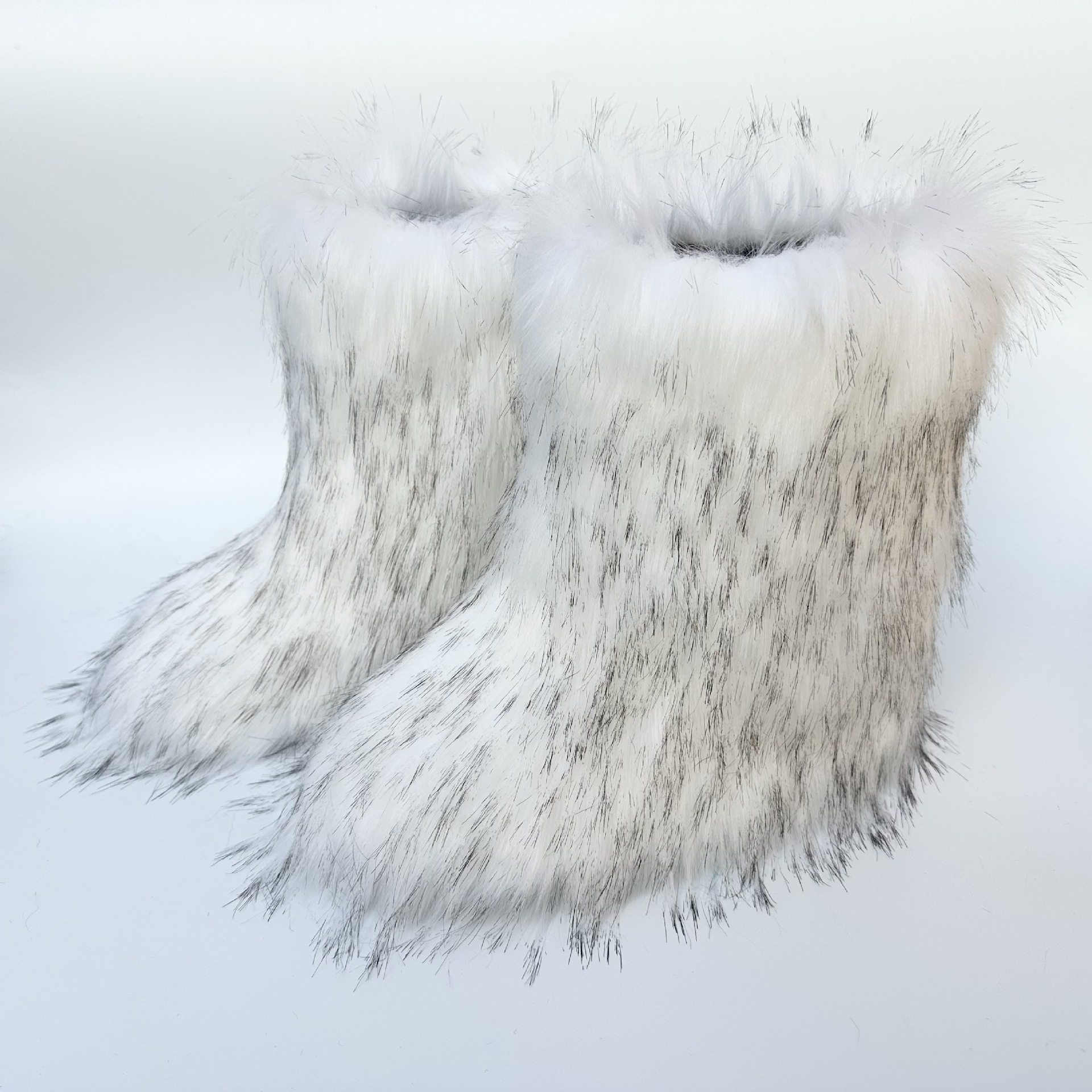 Stivali da neve con pelliccia oversize e tubo centrale ispessiti_voghion.com