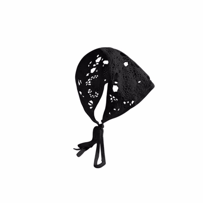 春と秋の韓国版のファッション的なメリヤスの花の透かし彫りの三角タオルの女性の甘くてかわいい少女の風の花の頭巾の髪は潮を帯びます。|undefined