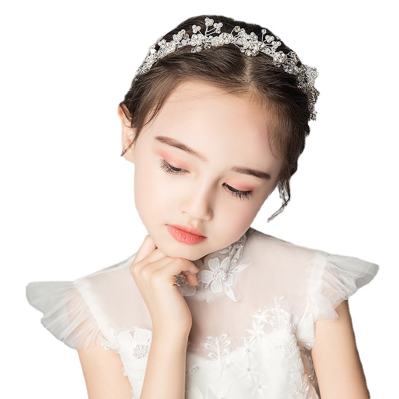 Girls' Headwear Children's Hair Band Rhinestone Headband Girls' Jewelry Dress Accessories Performance Hair Accessories Headdress Flower Girl Crown