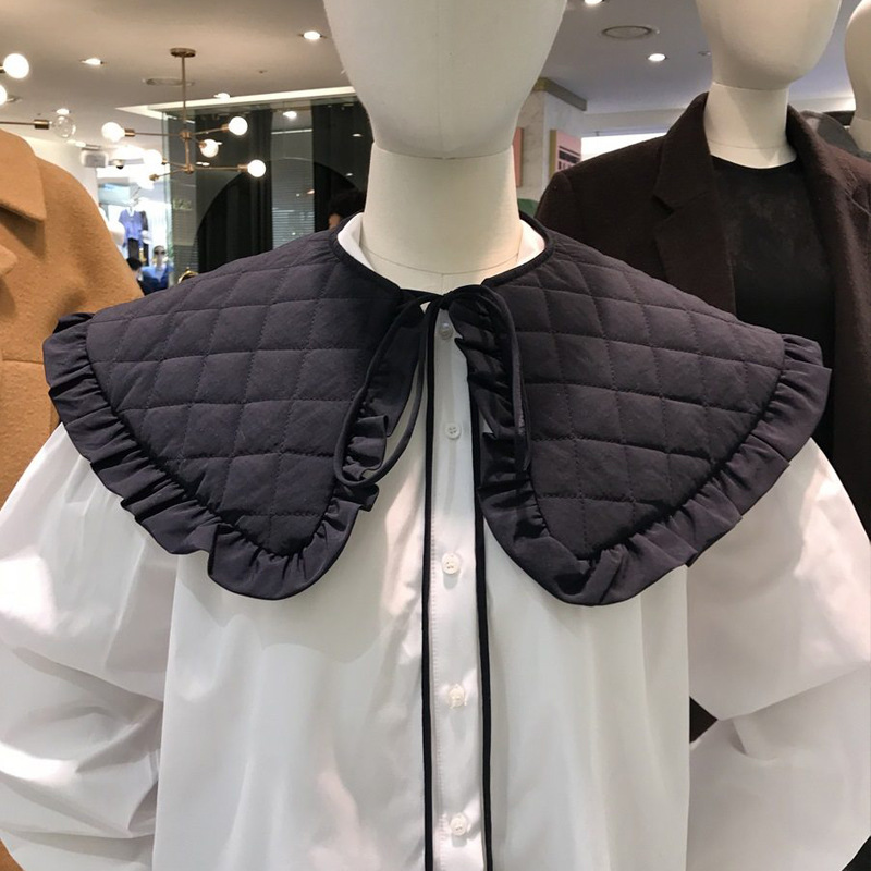 South Korea Dongdaemun 2021 spring new shawl outer wear thickened cotton fake collar niche shawl cute women