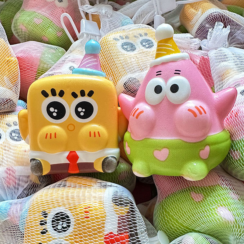 Internet Celebrant Spongebob Cute Pinch Music Slow Rebound Decompression Toy Vent Decompression Cotton Cartoon Ornaments Small Gifts