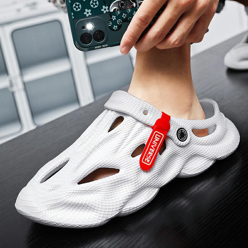2023 Summer new fashion closed toe Beach men's sandals outer wear hollow breathable non-slip dual-use coconut hole shoes