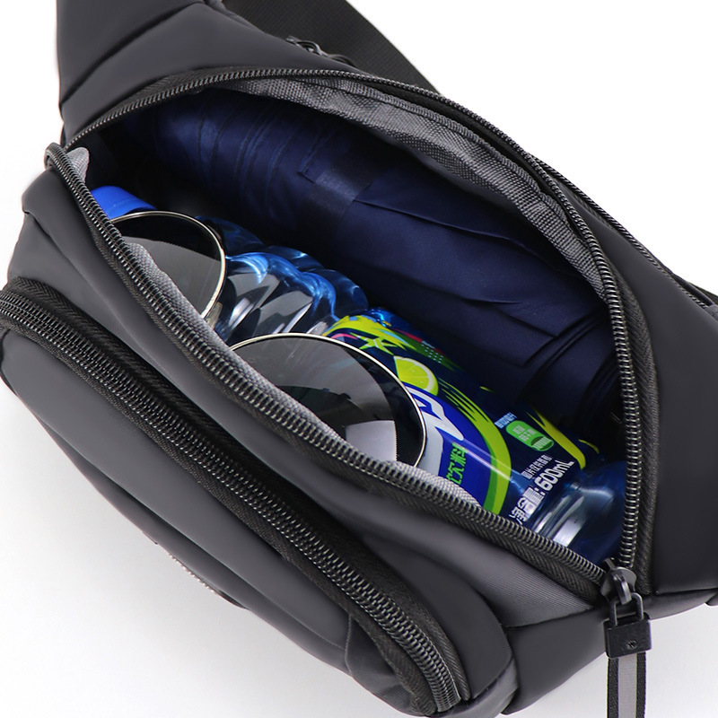 New Large Capacity Waist Bag Men's Outdoor Sports Fashion Mobile Phone Bag Women's Waterproof Running Crossbody Business Cashier Wallet