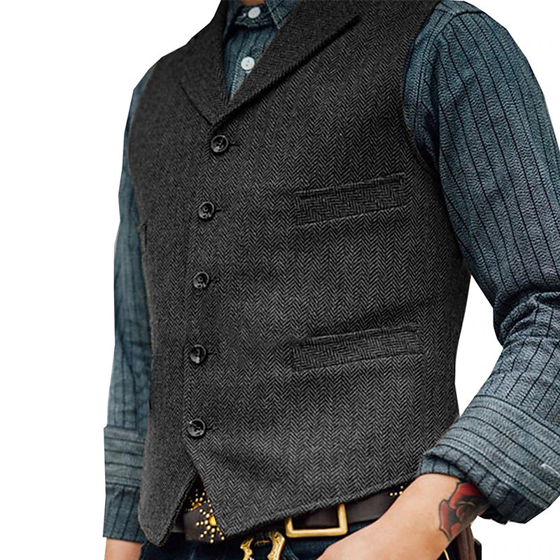 2024 Spring and Autumn Cross-border Wish Korean Fashion New Single-breasted Jacket Vest Men's Sleeveless Top