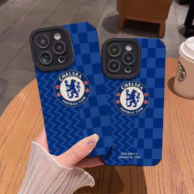 切爾西藍標適用蘋果14/15 promax手機殼iPhone12/11創意13/XR全包