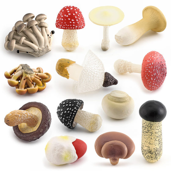 Cross-border Simulation Fungus Mushroom Model Lentinus edodes White Poisonous Amanita Mushroom Real Agaricus Matsutake Double Pleurotus edodes Poisonous Rope Umbrella Decoration