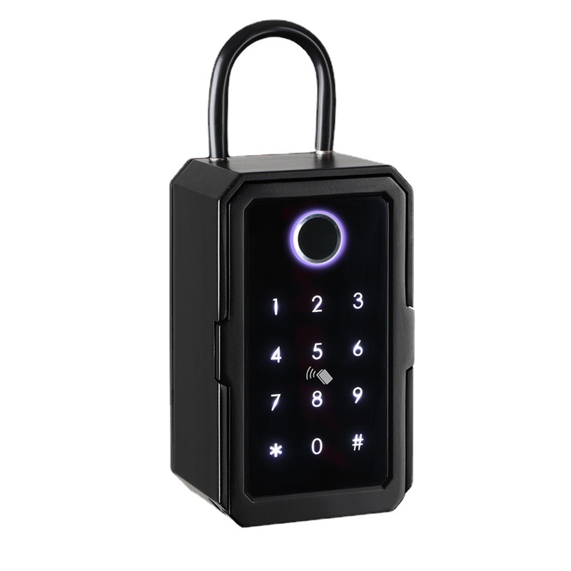 All-through lock fingerprint key box wall-mounted password storage box graffiti Bluetooth password box mobile phone control smart lock