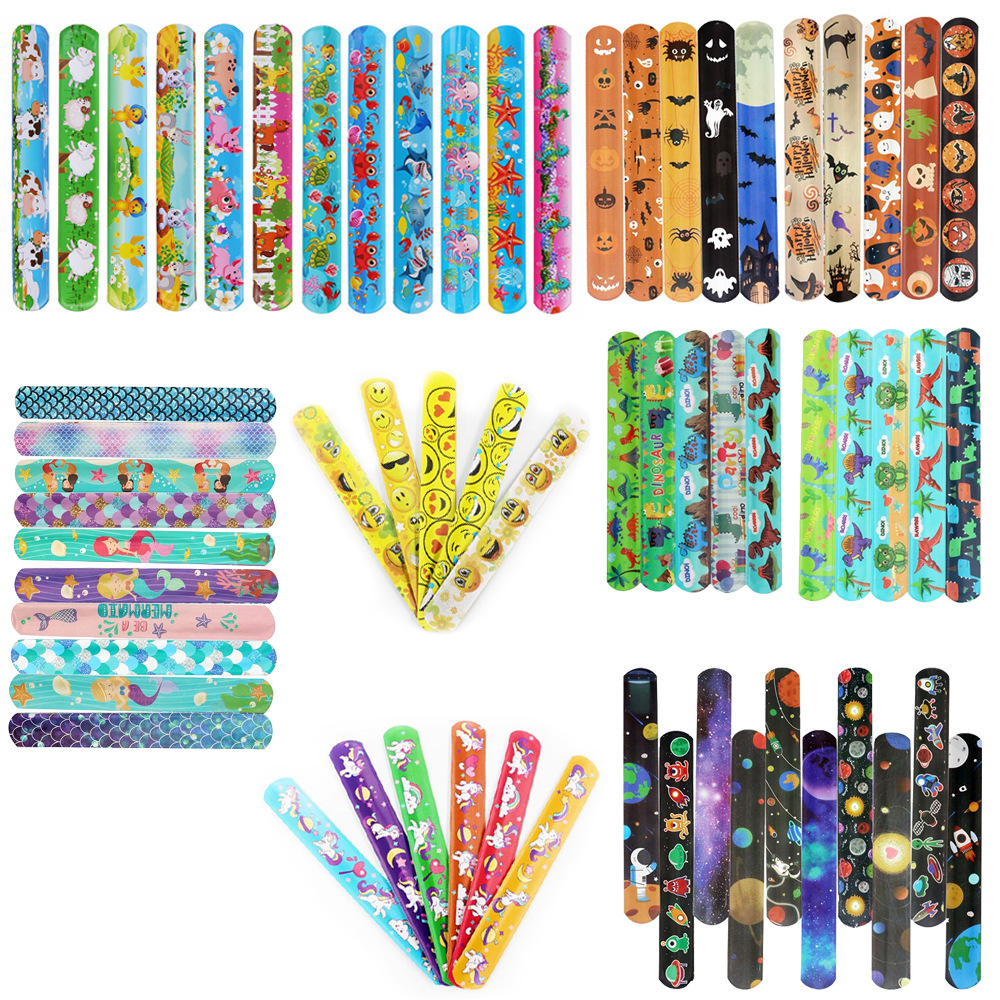Amazon cross-border for all kinds of PVC snap ring bracelet theme party wrist band spot wholesale