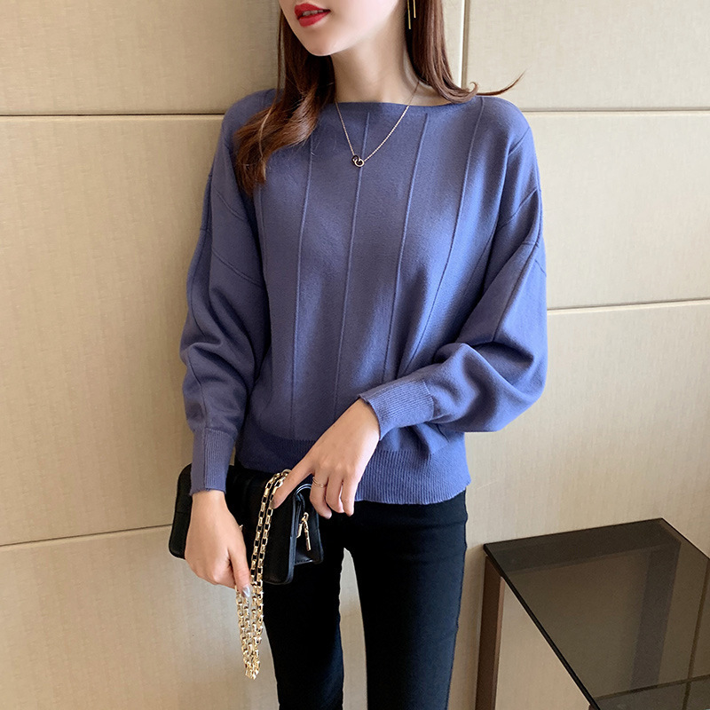 Autumn 2023 Japan and South Korea New Bat Sleeve Sweater Women's Loose Lazy Style Knitted Base Shirt Spot Women's Wholesale