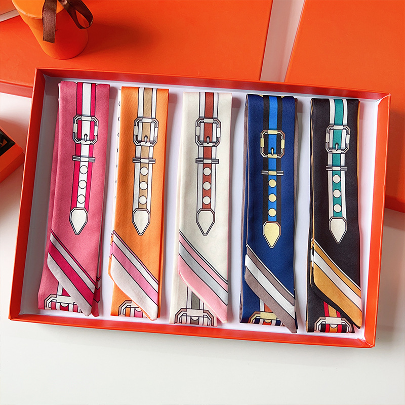 Silk Scarf Tie Bag 2023 Spring and Summer New Scarf Bag Decoration All-match Small Long Hair Band Ribbon Hair Band Wrapping Bag