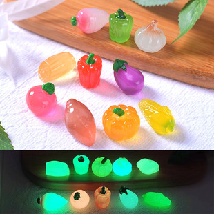 New cute simulation small vegetable micro landscape diy small ornaments eggplant garlic sweet pepper corn resin crafts