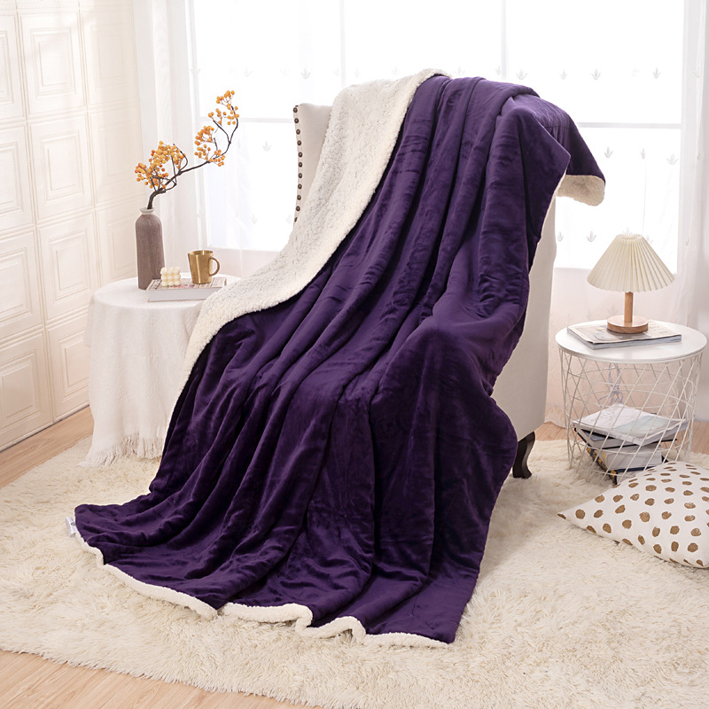 Cross-border for Amazon wish explosions Sherpa lambswool blanket thickened double flannel blanket spot