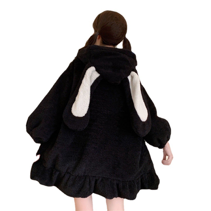 Cappotto in maglia di coniglio chic in peluche alla moda 2022 per donna autunno e inverno_voghion.com