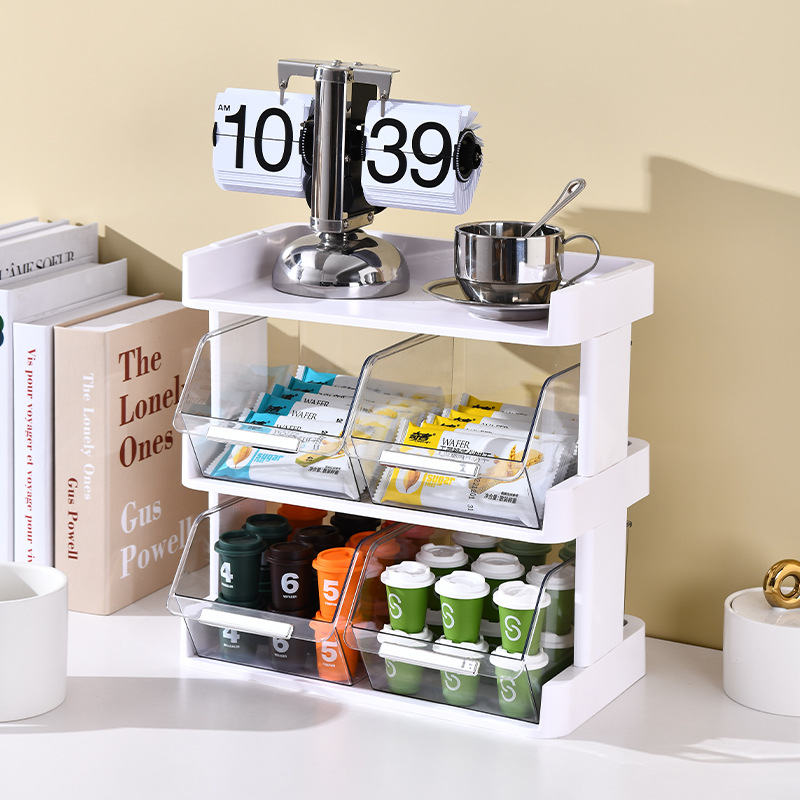 Tea bag storage box capsule coffee office Tea Room Japanese water cup holder bar counter storage rack Cup storage rack